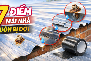 7 vị trí trên mái nhà phải dùng băng keo chống thấm để chống dột