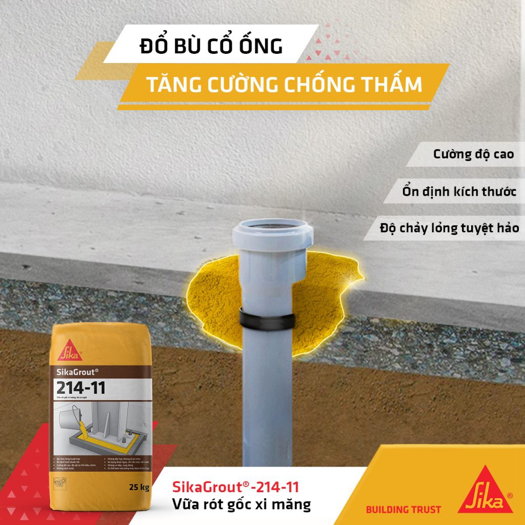 SikaGrout 214-11 chống thấm cổ ống