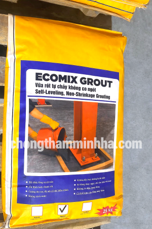 Vữa Ecomix Grout M600 - Vữa rót móng máy không co ngót